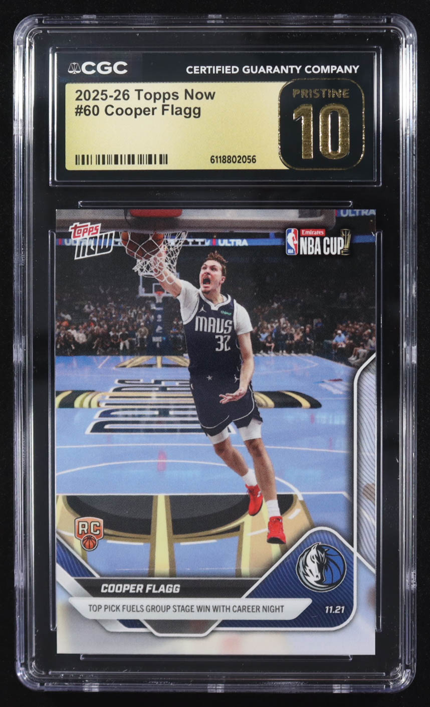 Cooper Flagg 2025-26 Topps Now #60 RC (CGC Black Label Pristine 10) at PristineAuction.com Cooper Flagg 2025-26 Topps Now #60 RC (CGC Black Label Pristine 10) at PristineAuction.com