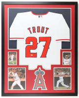 Mike Trout Signed Custom Framed Jersey Display with Photos (Fanatics) at PristineAuction.com
