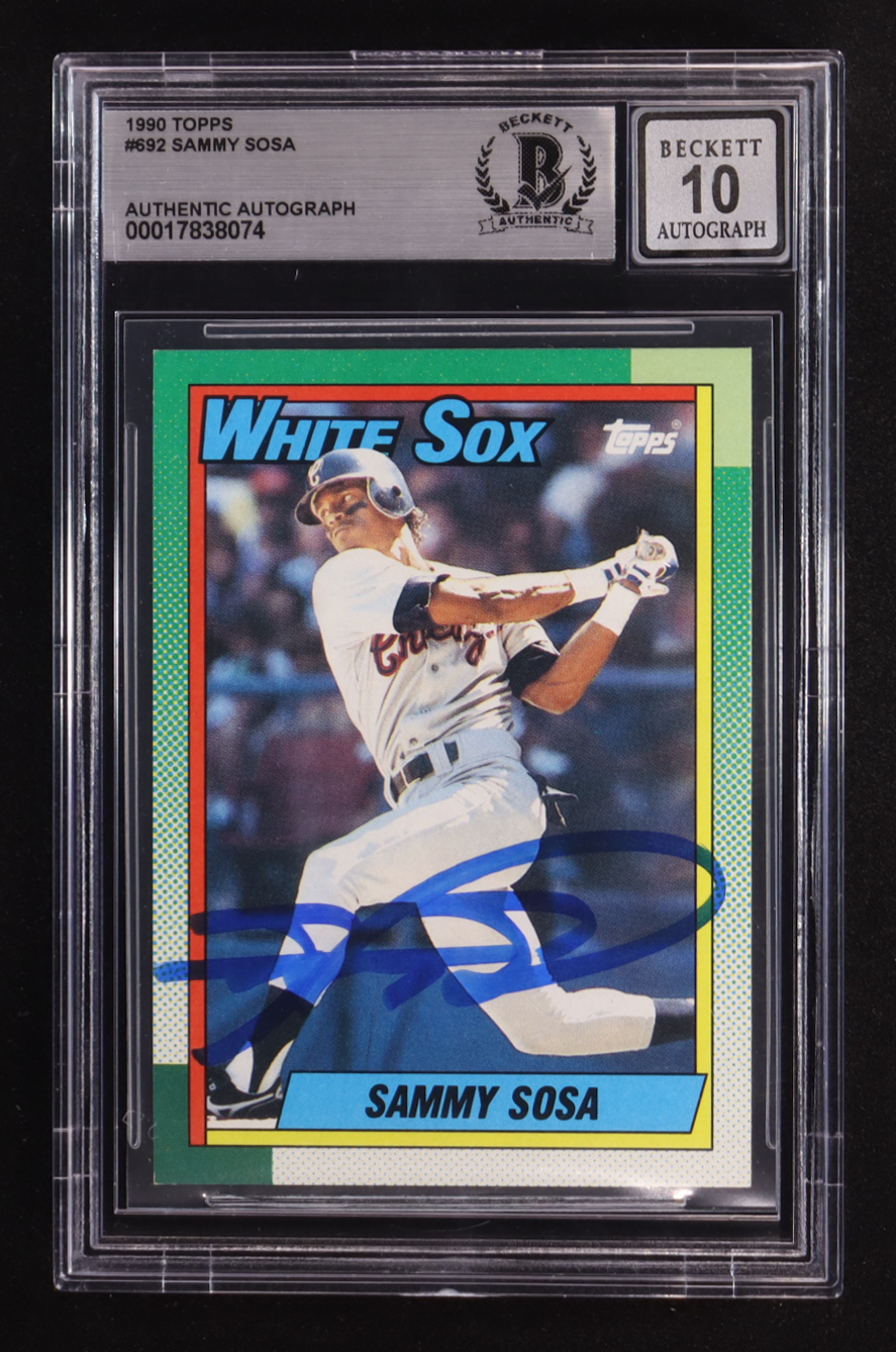 Sammy Sosa Signed 1990 Topps #692 RC (BGS | Autograph Graded BGS 10) at PristineAuction.com Sammy Sosa Signed 1990 Topps #692 RC (BGS | Autograph Graded BGS 10) at PristineAuction.com