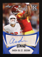 Amon-Ra St. Brown 2021 Leaf Draft Autographs Blue #BA-ARS RC at PristineAuction.com