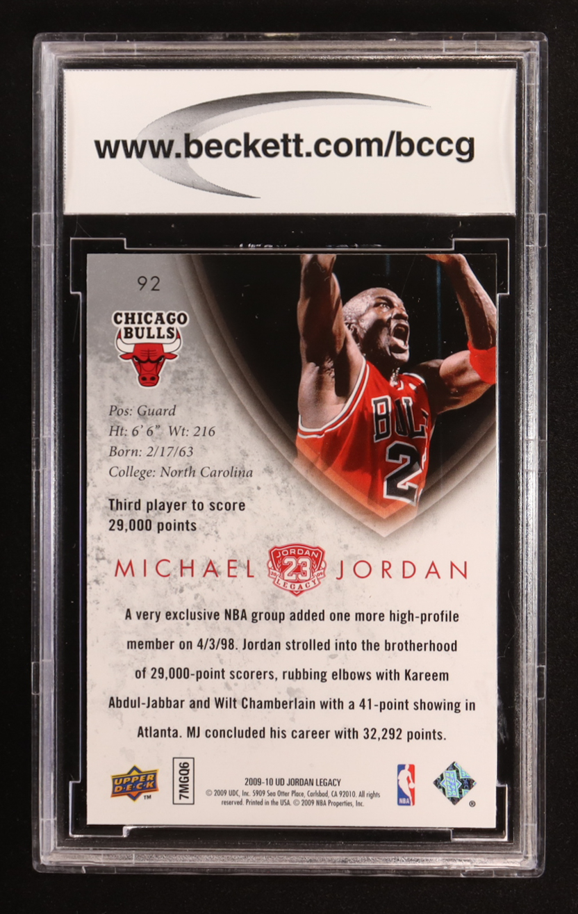 Michael Jordan 2009-10 Upper Deck Michael Jordan Legacy Collection Gold #92 (BCCG 10) at PristineAuction.com Michael Jordan 2009-10 Upper Deck Michael Jordan Legacy Collection Gold #92 (BCCG 10) at PristineAuction.com