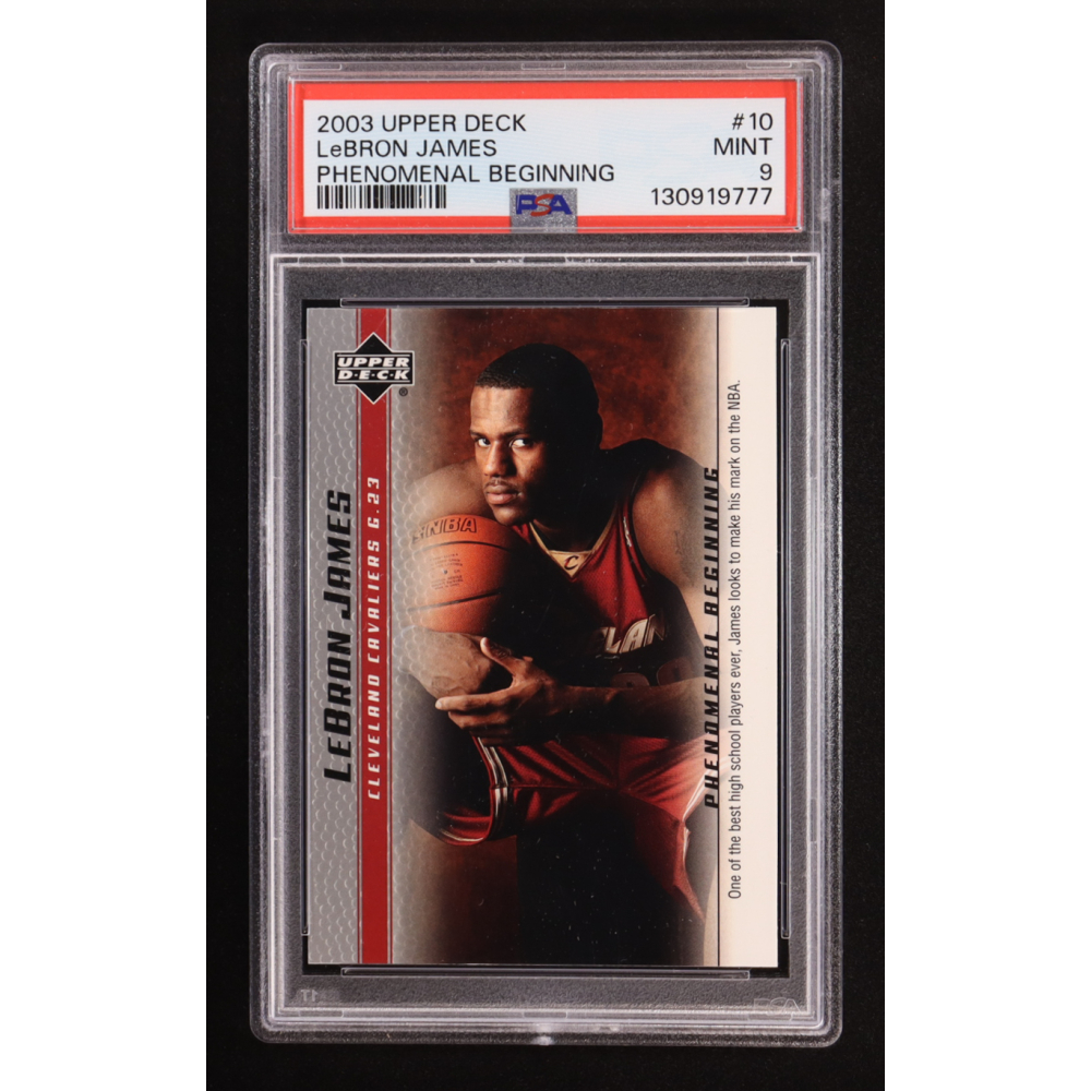 LeBron James 2003-04 Upper Deck Phenomenal Beginning LeBron James #10 RC (PSA 9) at PristineAuction.com