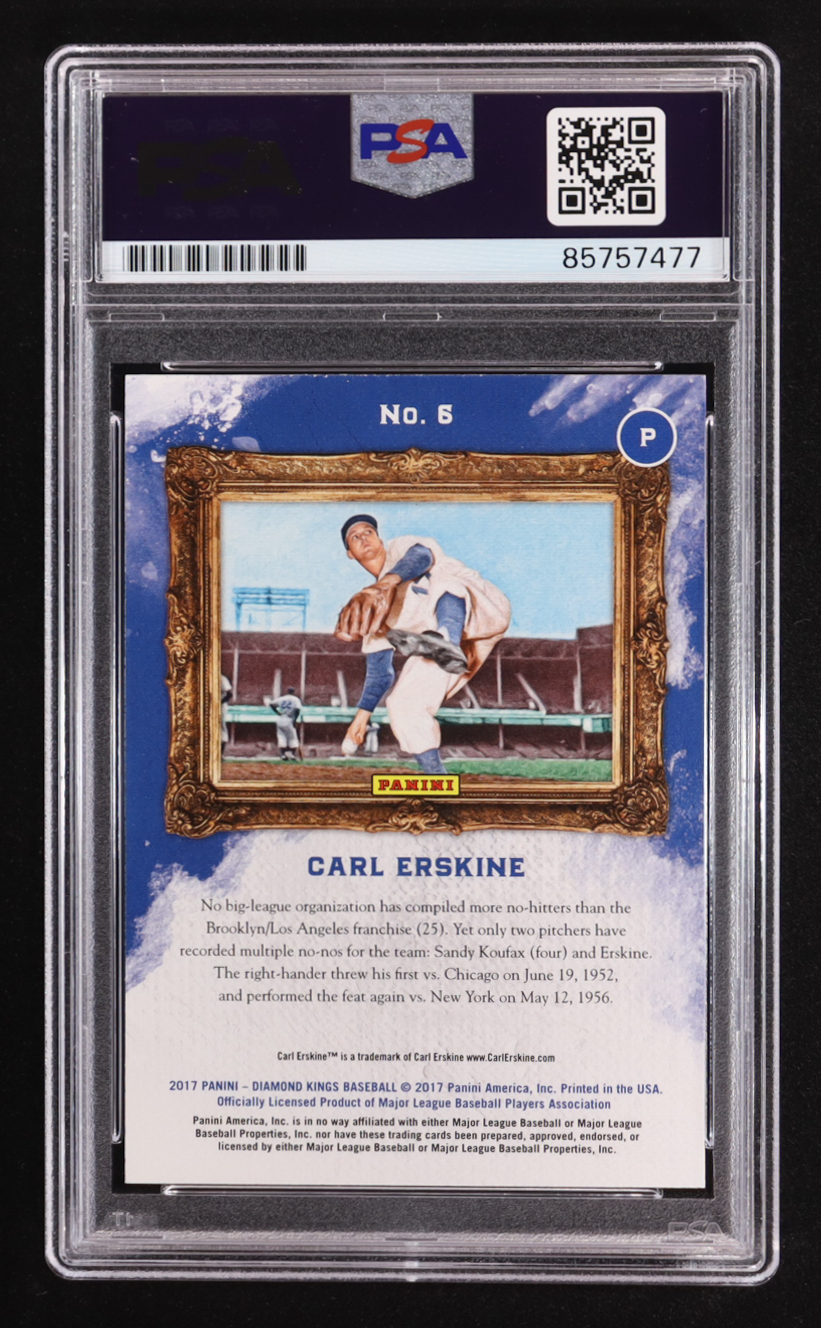 Carl Erskine Signed 2017 Panini Diamond Kings #6 (PSA) at PristineAuction.com Carl Erskine Signed 2017 Panini Diamond Kings #6 (PSA) at PristineAuction.com