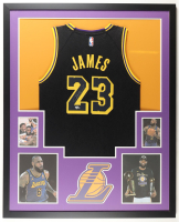 LeBron James Signed Custom Framed Jersey Display with Photos (Fanatics) at PristineAuction.com