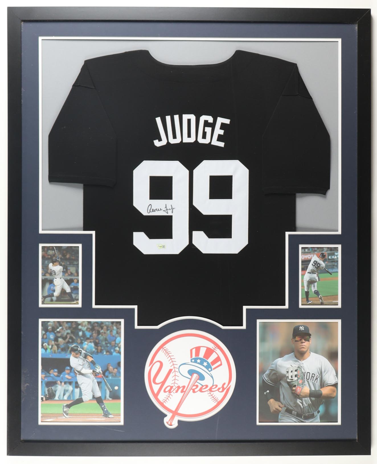 Aaron Judge Signed Custom Framed Jersey Display with Photos (Fanatics) at PristineAuction.com Aaron Judge Signed Custom Framed Jersey Display with Photos (Fanatics) at PristineAuction.com