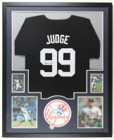 Aaron Judge Signed Custom Framed Jersey Display with Photos (Fanatics) at PristineAuction.com