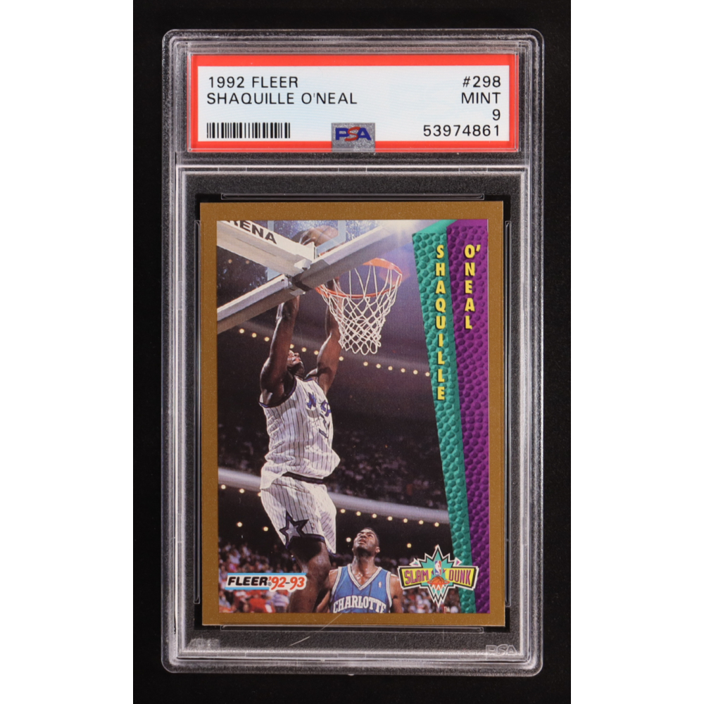 Shaquille O'Neal 1992-93 Fleer #298 RC (PSA 9) at PristineAuction.com