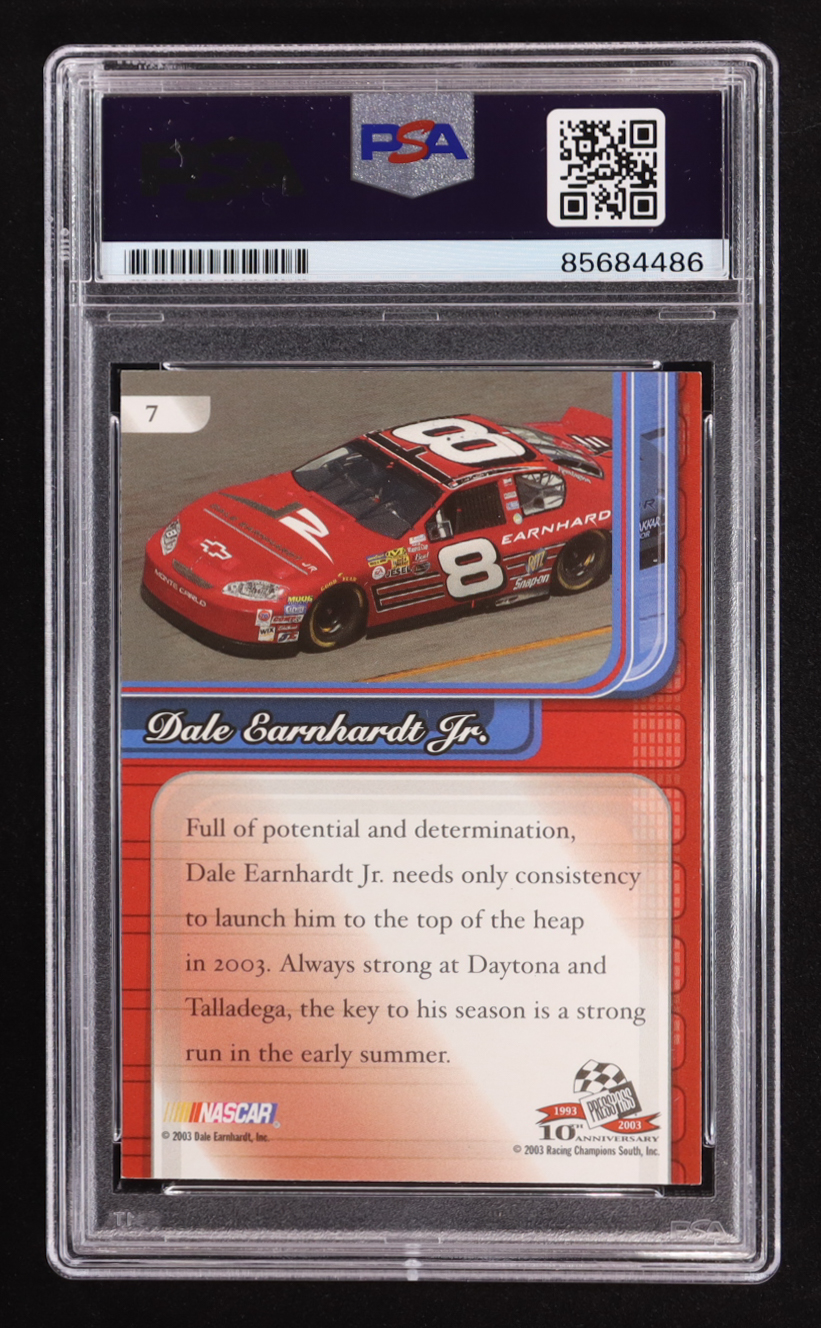 Dale Earnhardt Jr. Signed 2003 Press Pass Premium Contender 10th Anniversary #7 (PSA) at PristineAuction.com Dale Earnhardt Jr. Signed 2003 Press Pass Premium Contender 10th Anniversary #7 (PSA) at PristineAuction.com