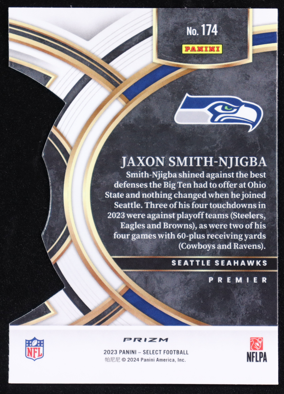 Jaxon Smith-Njigba 2023 Select Prizm Red and Yellow Die Cut #174 RC at PristineAuction.com Jaxon Smith-Njigba 2023 Select Prizm Red and Yellow Die Cut #174 RC at PristineAuction.com