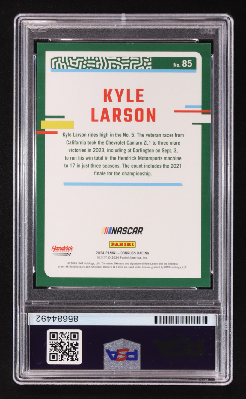Kyle Larson Signed 2024 Panini Donruss Racing #85 (PSA) at PristineAuction.com Kyle Larson Signed 2024 Panini Donruss Racing #85 (PSA) at PristineAuction.com