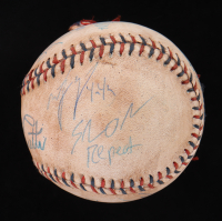 "The Sandlot" OL Baseball Signed by (8) with Patrick Renna, Brandon Adams, Victor DiMattia, Grant Gelt with Movie Inscriptions (Beckett) at PristineAuction.com