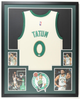Jayson Tatum Signed Custom Framed Jersey Display with Photos (Beckett) at PristineAuction.com