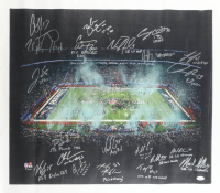 2017 Philadelphia Eagles Super Bowl LII Champions Custom Canvas Display Signed by (20) with Nick Foles, Carl Wentz, A Jeffery, Jake Elliott (JSA) at PristineAuction.com