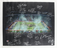 2017 Philadelphia Eagles Super Bowl LII Champions Custom Canvas Display Signed by (20) with Nick Foles, Carl Wentz, A Jeffery, Jake Elliott (JSA) at PristineAuction.com