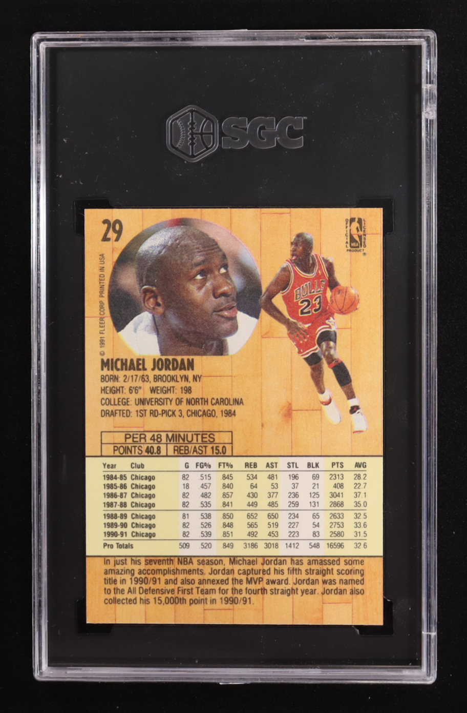 Michael Jordan 1991-92 Fleer #29 (SGC 8) at PristineAuction.com Michael Jordan 1991-92 Fleer #29 (SGC 8) at PristineAuction.com