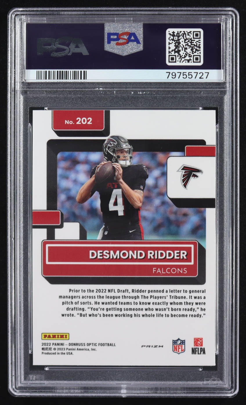 Desmond Ridder 2022 Donruss Optic Red Hyper #202 RR RC (PSA 8) at PristineAuction.com Desmond Ridder 2022 Donruss Optic Red Hyper #202 RR RC (PSA 8) at PristineAuction.com