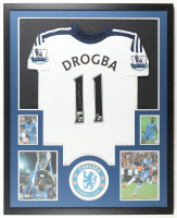 Didier Drogba Signed Custom Framed Jersey Display with Photos (Beckett) at PristineAuction.com