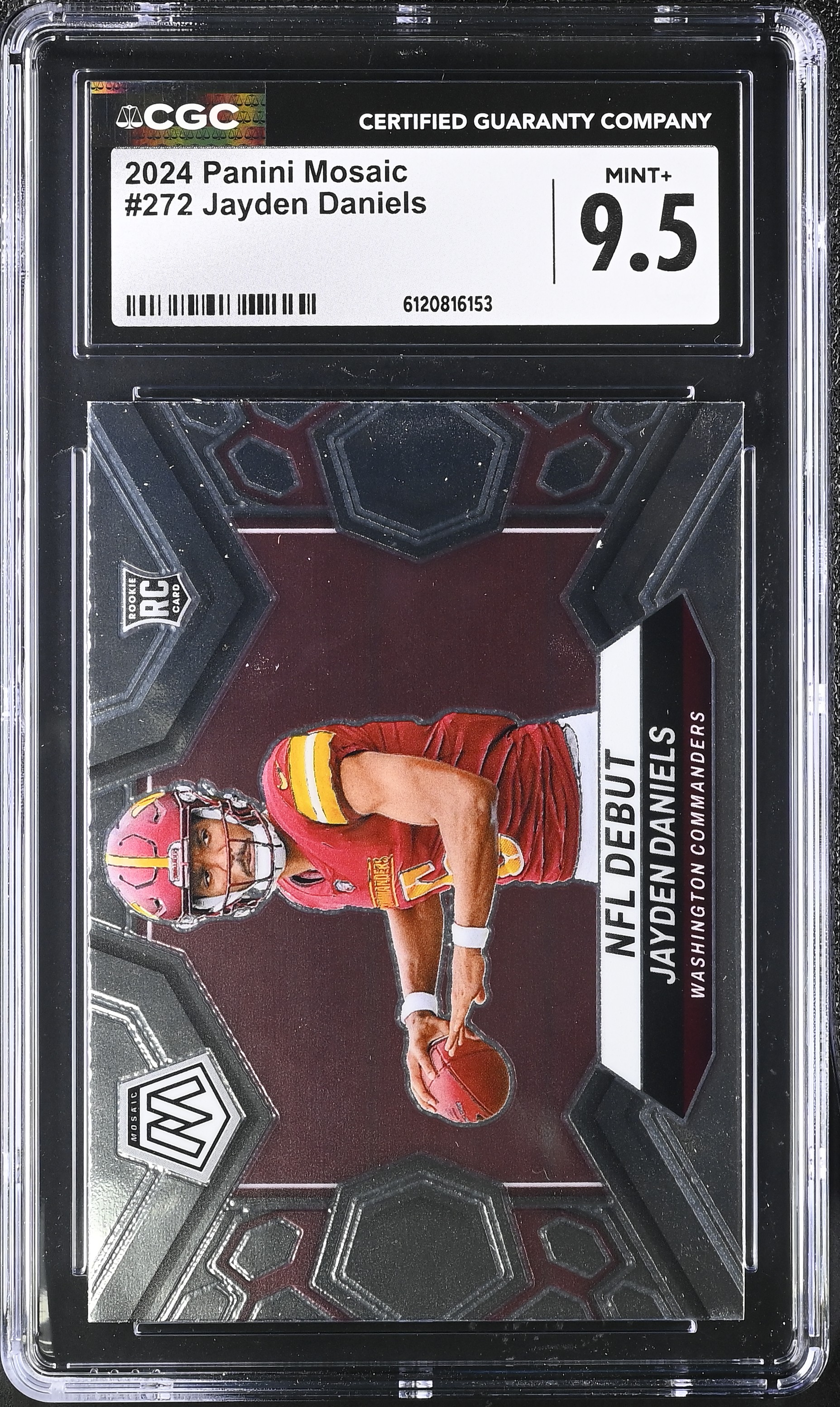 Jayden Daniels 2024 Panini Mosaic #272 RC (CGC 9.5) at PristineAuction.com Jayden Daniels 2024 Panini Mosaic #272 RC (CGC 9.5) at PristineAuction.com