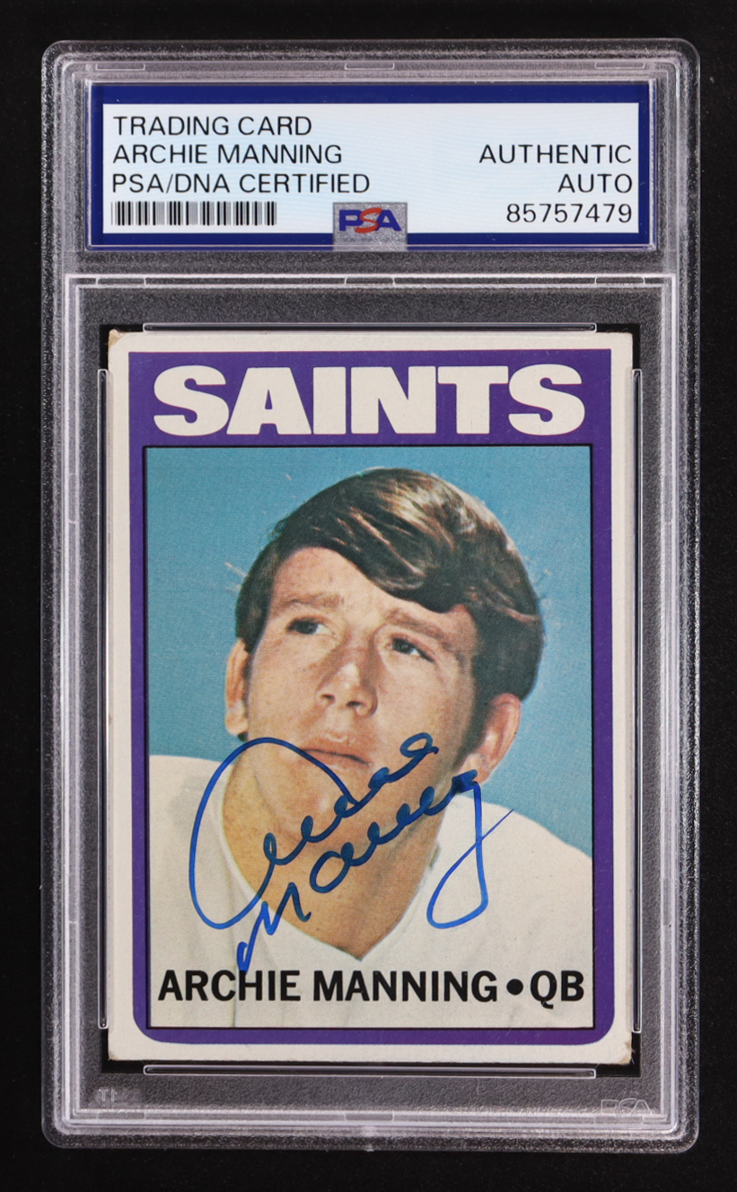Archie Manning Signed 1972 Topps #55 RC (PSA) at PristineAuction.com Archie Manning Signed 1972 Topps #55 RC (PSA) at PristineAuction.com