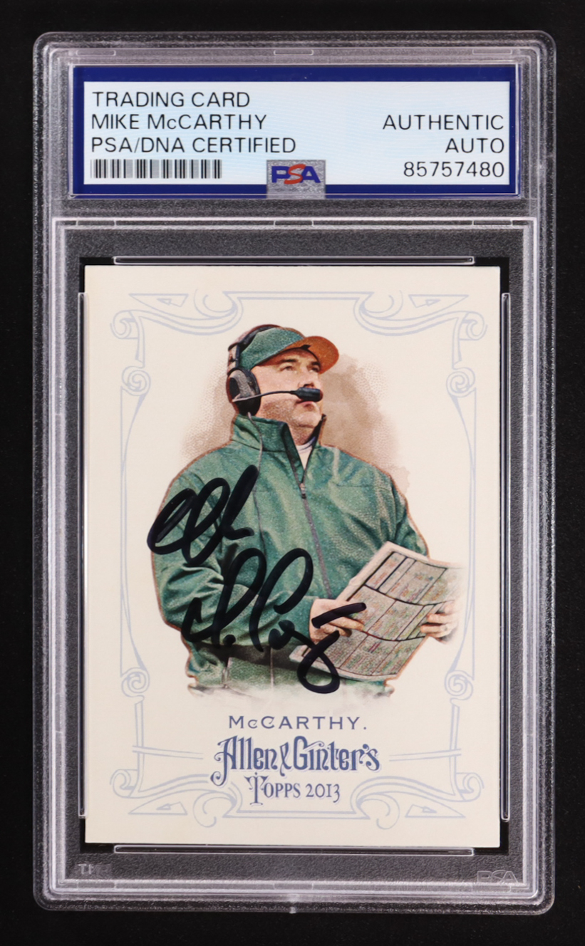 Mike McCarthy Signed 2013 Topps Allen & Ginter #278 (PSA) at PristineAuction.com Mike McCarthy Signed 2013 Topps Allen & Ginter #278 (PSA) at PristineAuction.com