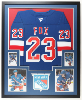 Adam Fox Signed Custom Framed Rangers Authentic Fanatics Jersey Display with Photos (Beckett) at PristineAuction.com