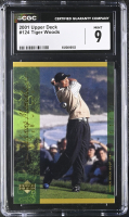 Tiger Woods 2001 Upper Deck #124 DM RC (CGC 9) at PristineAuction.com
