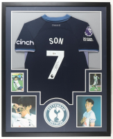 Son Heung-min Signed Custom Framed Jersey Display with Photos (Beckett) at PristineAuction.com