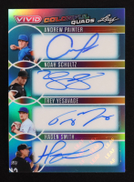 Andrew Painter / Noah Schultz / Trey Yesavage / Hagen Smith 2025 Leaf Vivid Colorful Quads Autographs Teal #CQ-13 #3/10 at PristineAuction.com