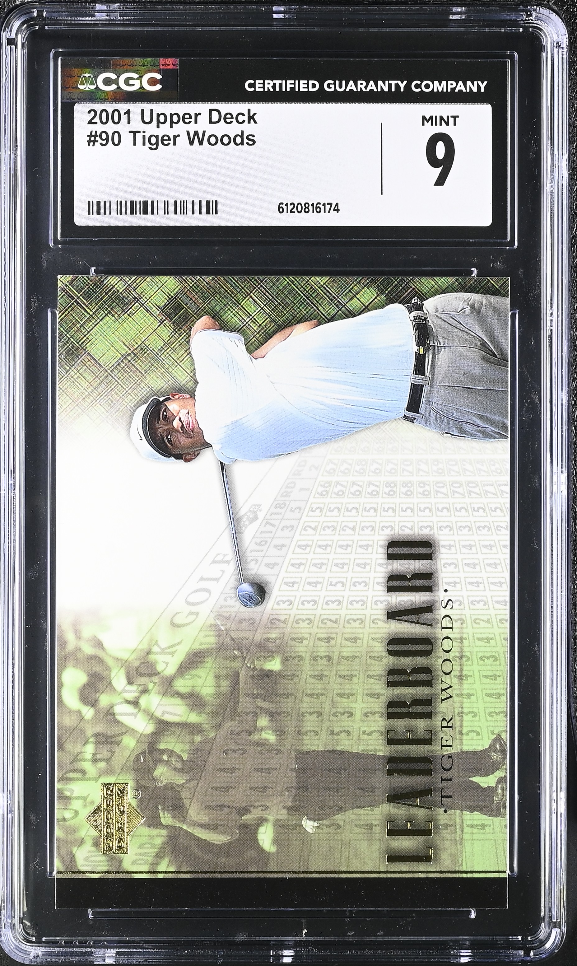 Tiger Woods 2001 Upper Deck #90 LB RC (CGC 9) at PristineAuction.com Tiger Woods 2001 Upper Deck #90 LB RC (CGC 9) at PristineAuction.com