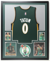 Jayson Tatum Signed Custom Framed Jersey Display with Photos (Beckett) at PristineAuction.com