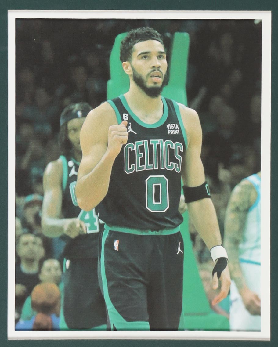 Jayson Tatum Signed Custom Framed Jersey Display with Photos (Beckett) at PristineAuction.com Jayson Tatum Signed Custom Framed Jersey Display with Photos (Beckett) at PristineAuction.com