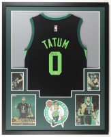 Jayson Tatum Signed Custom Framed Jersey Display with Photos (Beckett) at PristineAuction.com