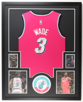 Dwayne Wade Signed Custom Framed Jersey Display with Photos (Beckett) at PristineAuction.com