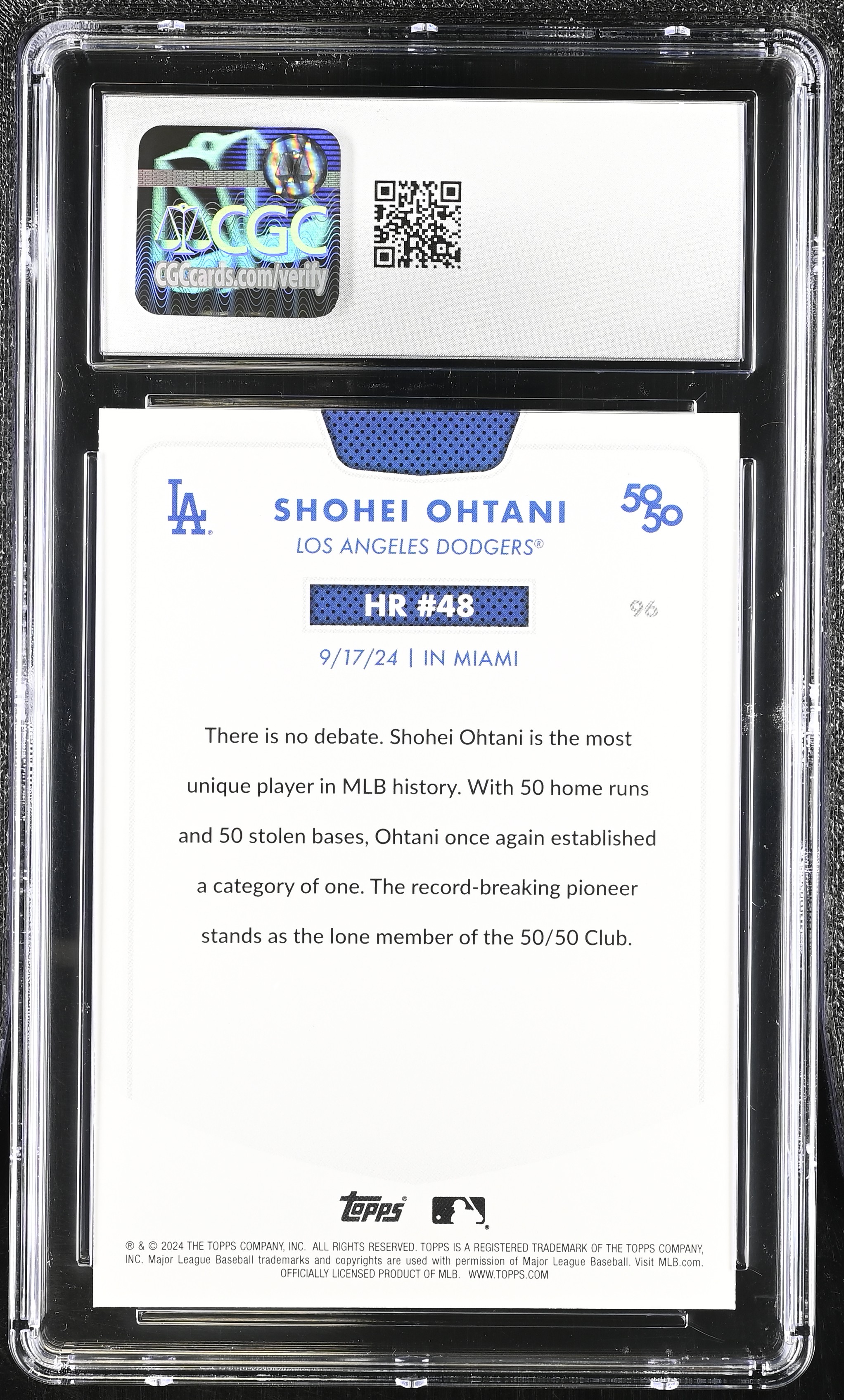 Shohei Ohtani 2024 Topps 50/50 #96 (CGC 8.5) at PristineAuction.com Shohei Ohtani 2024 Topps 50/50 #96 (CGC 8.5) at PristineAuction.com