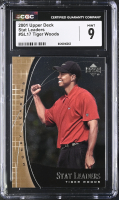Tiger Woods 2001 Upper Deck Stat Leaders #SL17 RC  (CGC 9) at PristineAuction.com