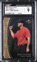 Tiger Woods 2001 Upper Deck Stat Leaders #SL17 RC  (CGC 9) at PristineAuction.com