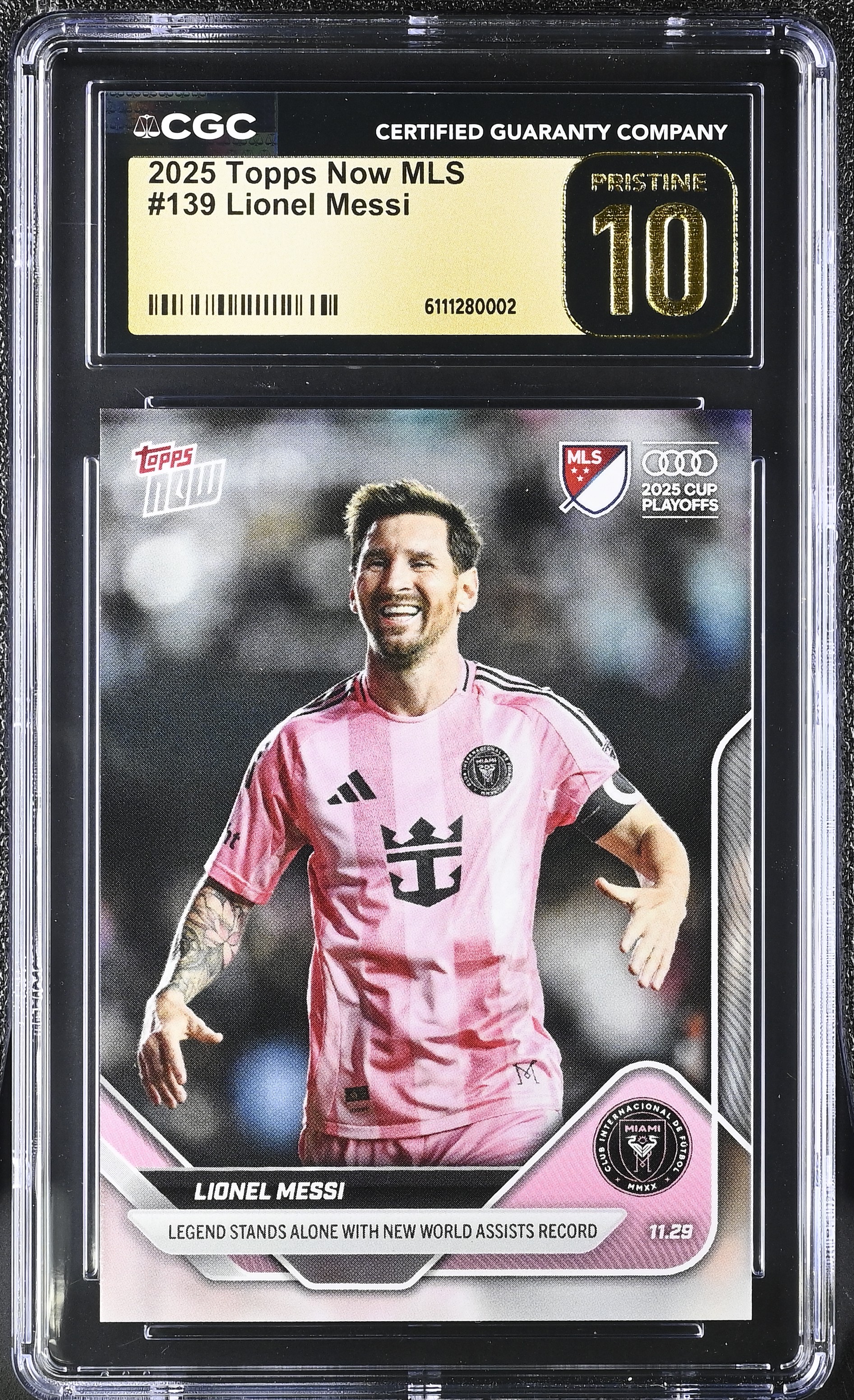 Lionel Messi 2025 Topps Now MLS #139 (CGC 10 | Black Label) at PristineAuction.com Lionel Messi 2025 Topps Now MLS #139 (CGC 10 | Black Label) at PristineAuction.com