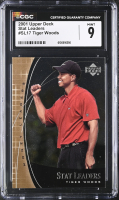Tiger Woods 2001 Upper Deck Stat Leaders #SL17 RC (CGC 9) at PristineAuction.com