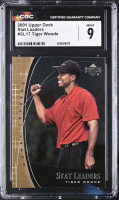 Tiger Woods 2001 Upper Deck Stat Leaders #SL17 RC (CGC 9) at PristineAuction.com