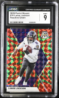 Lamar Jackson 2020 Panini Mosaic Mosaic Reactive Green #19 (CGC 9) at PristineAuction.com