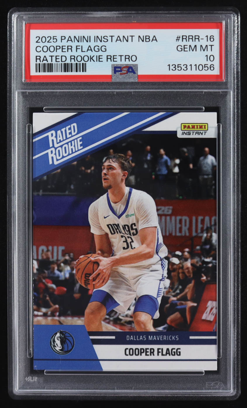 Cooper Flagg 2025-26 Panini Instant Rated Rookie Retro #RRR16 RC (PSA 10) at PristineAuction.com Cooper Flagg 2025-26 Panini Instant Rated Rookie Retro #RRR16 RC (PSA 10) at PristineAuction.com