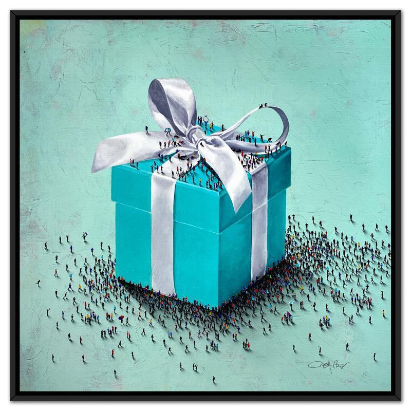 "Populus: Little Blue Box" LE 37x37 Custom Framed Giclee on Canvas by Craig Alan (Artova) at PristineAuction.com "Populus: Little Blue Box" LE 37x37 Custom Framed Giclee on Canvas by Craig Alan (Artova) at PristineAuction.com