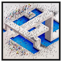 "Populus: Swim Complex" LE 49x49 Custom Framed Giclee on Canvas by Craig Alan (Artova) at PristineAuction.com