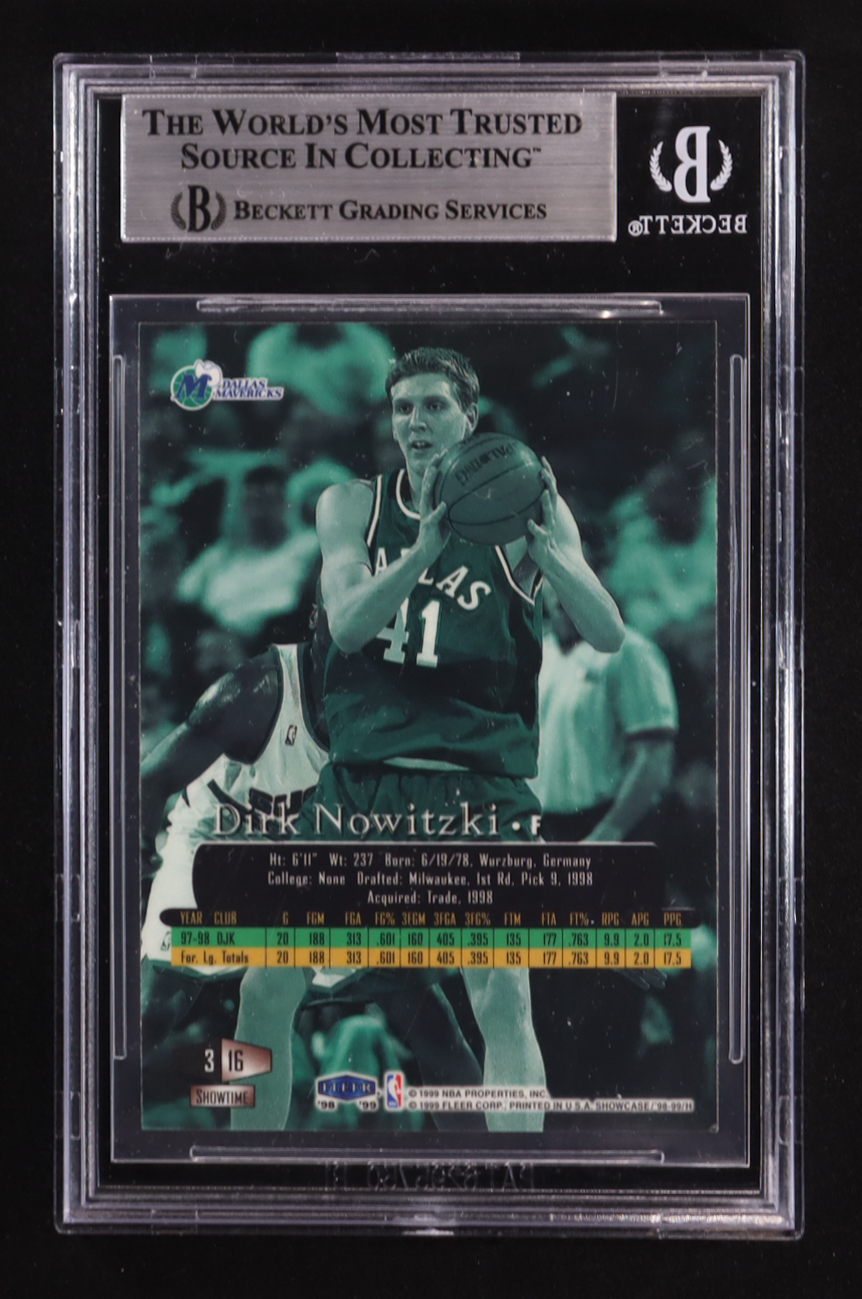 Dirk Nowitzki Signed 1998-99 Flair Showcase Row 3 #90 RC (BGS) at PristineAuction.com Dirk Nowitzki Signed 1998-99 Flair Showcase Row 3 #90 RC (BGS) at PristineAuction.com