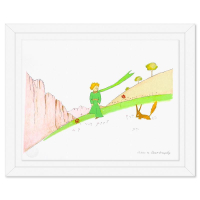 "The Little Prince And The Fox" LE 16x20 Custom Framed Lithograph on Paper by Antoine de Saint-Exupery (Artova) at PristineAuction.com