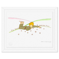 "The Little Prince Lying On The Grass" LE 16x20 Custom Framed Lithograph on Paper by Antoine de Saint-Exupery (Artova) at PristineAuction.com
