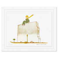 "The Little Prince And The Snake at the Wall" LE 16x20 Custom Framed Lithograph on Paper by Antoine de Saint-Exupery (Artova) at PristineAuction.com