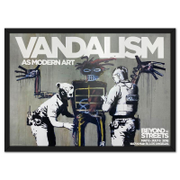 "Vandalism as Modern Art - Beyond the Streets" 27x37 Custom Framed Original Event Poster by Banksy (Artova) at PristineAuction.com