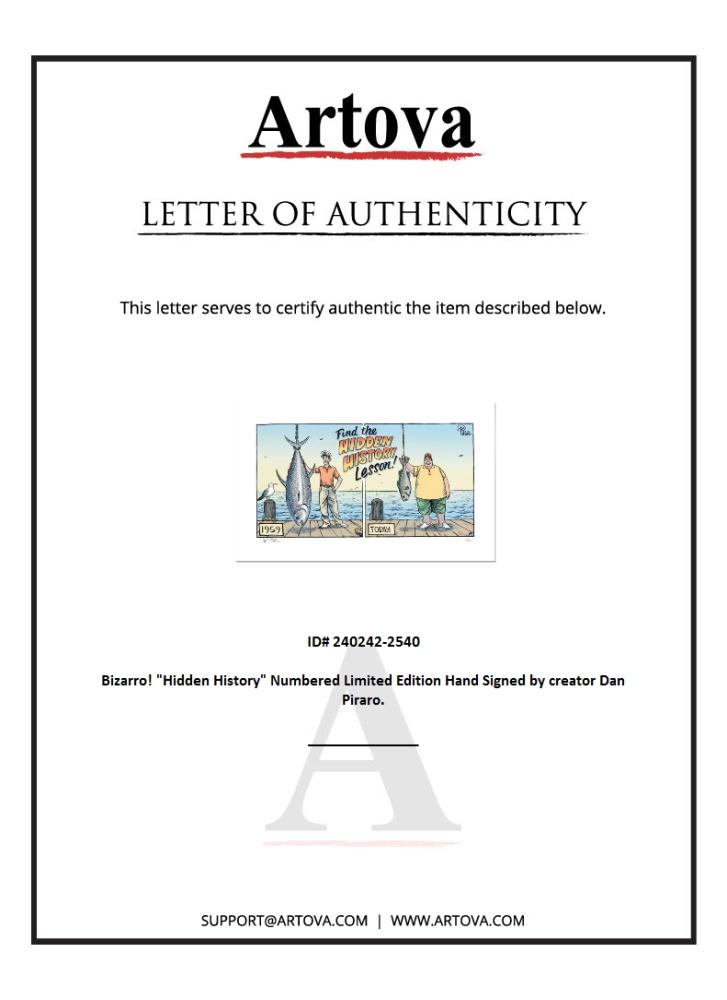 Bizarro "Hidden History" LE 8x15 Giclee on Paper by Dan Piraro (Artova) at PristineAuction.com Bizarro "Hidden History" LE 8x15 Giclee on Paper by Dan Piraro (Artova) at PristineAuction.com