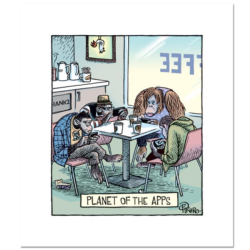 Bizarro "Planet Of Apps" LE 16x14 Giclee on Paper by Dan Piraro (Artova) at PristineAuction.com Bizarro "Planet Of Apps" LE 16x14 Giclee on Paper by Dan Piraro (Artova) at PristineAuction.com